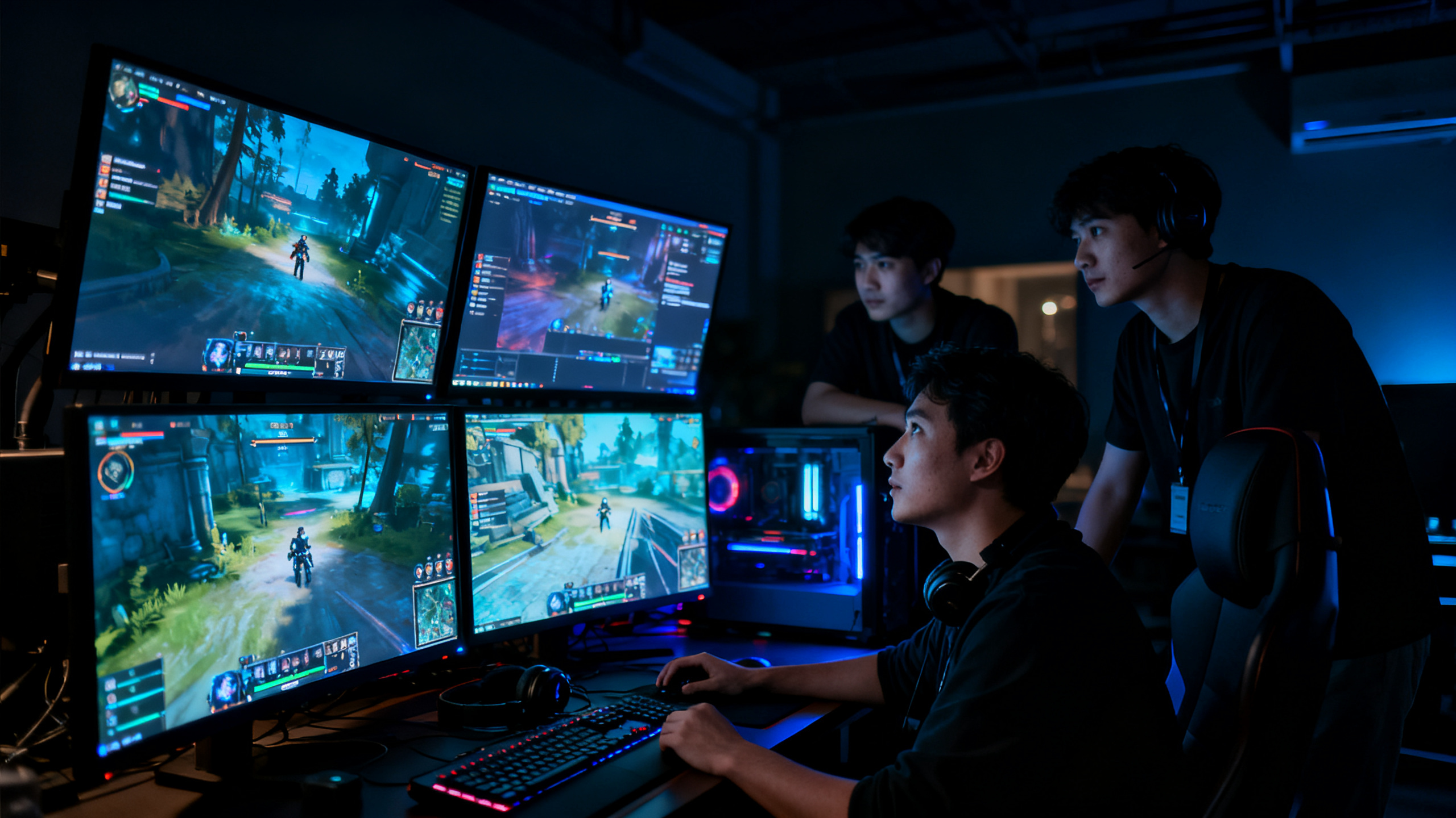 ZOMIX GAME studio team working late at night